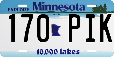 MN license plate 170PIK