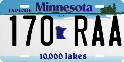 MN license plate 170RAA