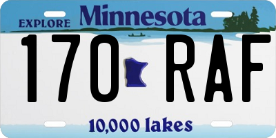 MN license plate 170RAF