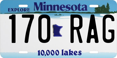 MN license plate 170RAG