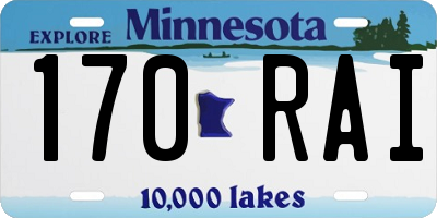 MN license plate 170RAI