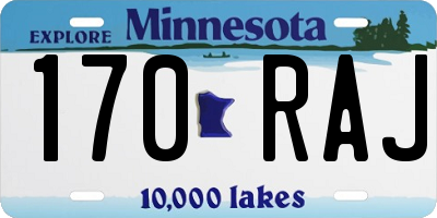 MN license plate 170RAJ