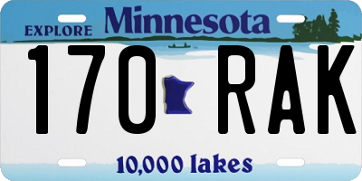 MN license plate 170RAK