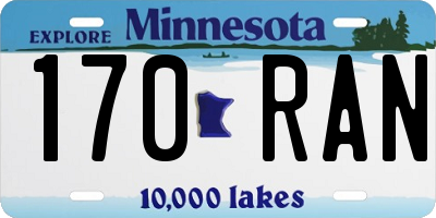MN license plate 170RAN