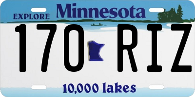 MN license plate 170RIZ