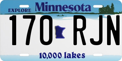 MN license plate 170RJN