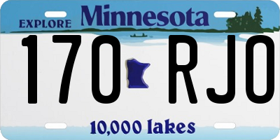 MN license plate 170RJO