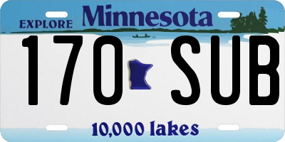 MN license plate 170SUB
