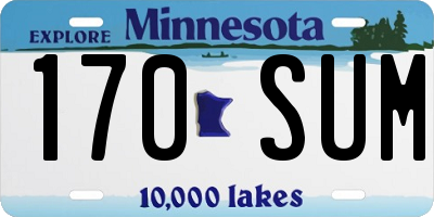 MN license plate 170SUM