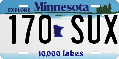 MN license plate 170SUX