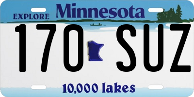 MN license plate 170SUZ