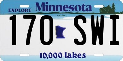 MN license plate 170SWI
