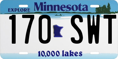 MN license plate 170SWT
