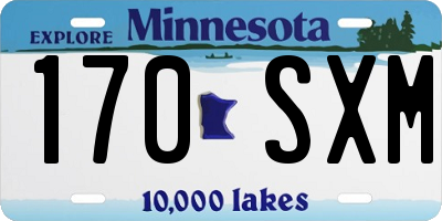 MN license plate 170SXM