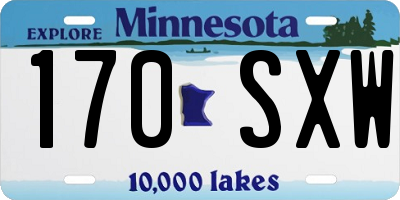 MN license plate 170SXW