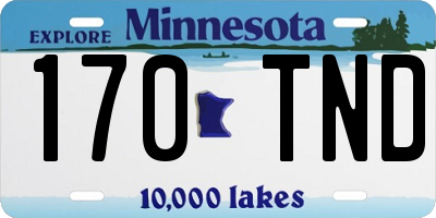 MN license plate 170TND
