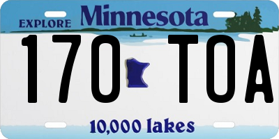 MN license plate 170TOA