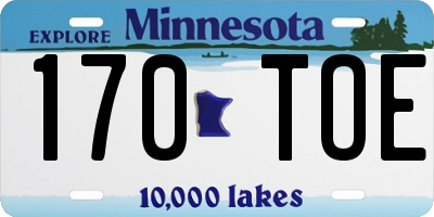 MN license plate 170TOE