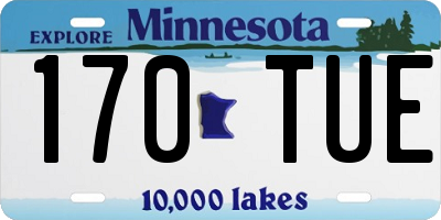MN license plate 170TUE
