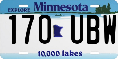 MN license plate 170UBW