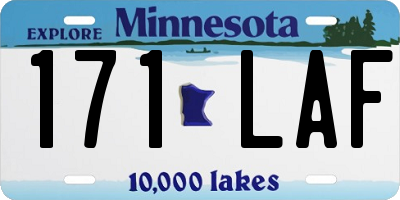 MN license plate 171LAF