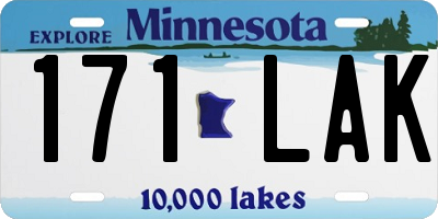 MN license plate 171LAK