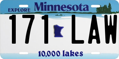 MN license plate 171LAW