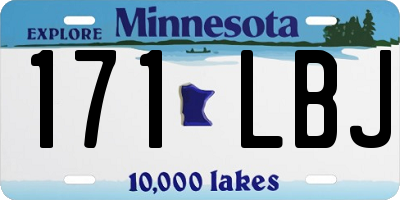 MN license plate 171LBJ