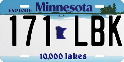 MN license plate 171LBK