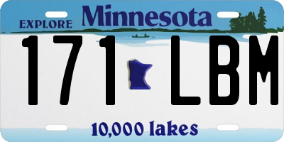 MN license plate 171LBM
