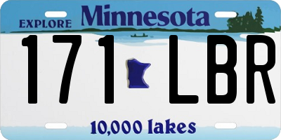 MN license plate 171LBR