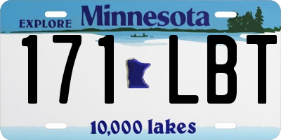 MN license plate 171LBT