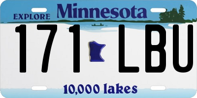 MN license plate 171LBU