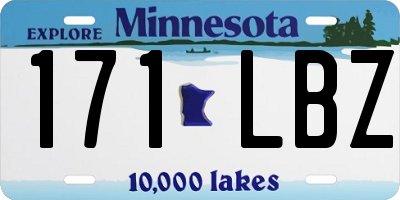 MN license plate 171LBZ