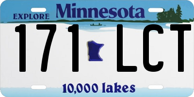MN license plate 171LCT