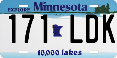 MN license plate 171LDK