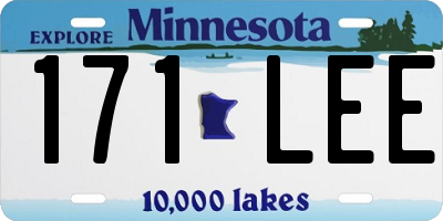 MN license plate 171LEE