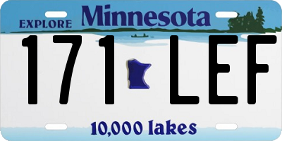 MN license plate 171LEF