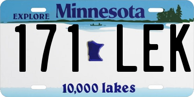 MN license plate 171LEK