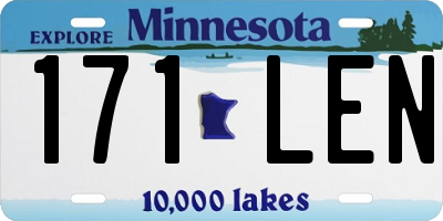 MN license plate 171LEN