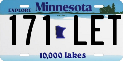 MN license plate 171LET