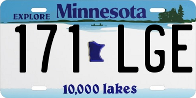 MN license plate 171LGE