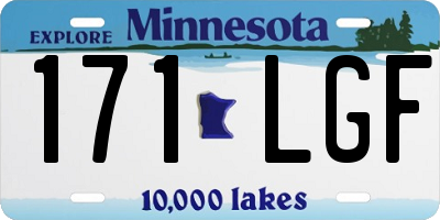 MN license plate 171LGF