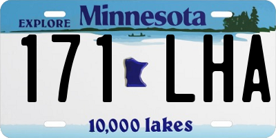 MN license plate 171LHA