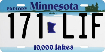 MN license plate 171LIF