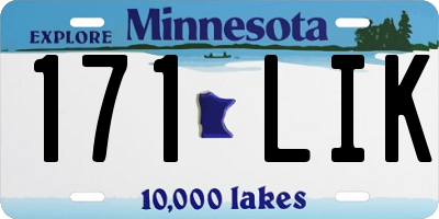 MN license plate 171LIK