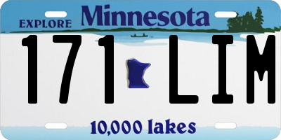 MN license plate 171LIM
