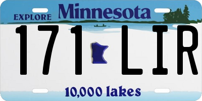 MN license plate 171LIR