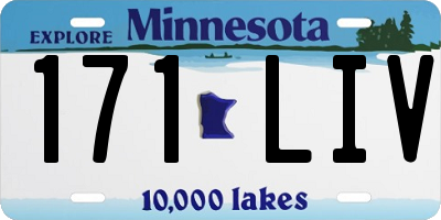 MN license plate 171LIV