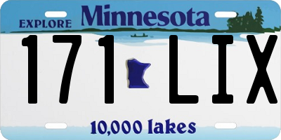 MN license plate 171LIX